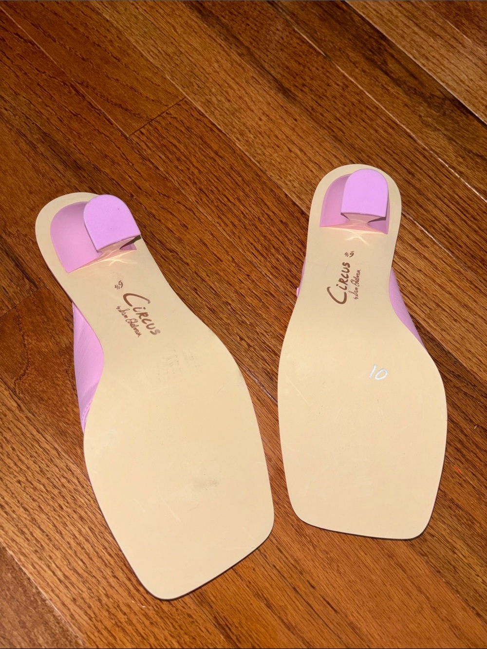 Circus by Sam Edelman Pink Square Toe Flip Flop Frances Heeled Sandal Size 6.5 - Picture 3 of 7